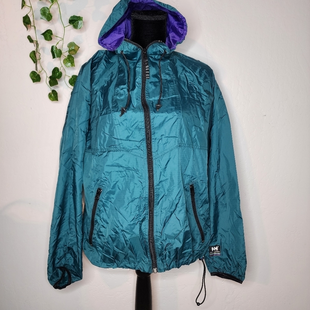Helly Hansen Teal Packable Waterproof Windbreaker… - image 1